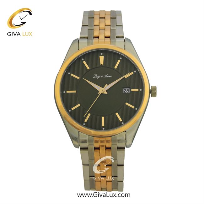 ساعت مچی اورجینال مردانه LdA | لوئیجی د آنا | Luigi d'Ana طلایی-نقره ای | نقره ای-طلایی| سبز یشمی تیره| کد رفرنس 2360